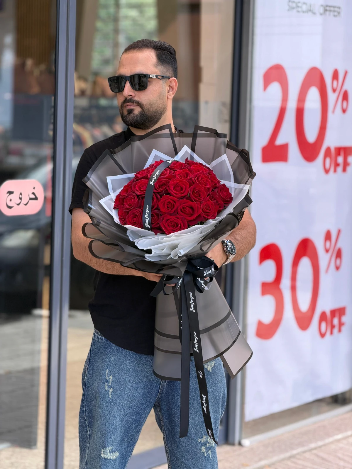 دسته گل تولد اوریانتال با رز سفید صورتی ارسال داخل همدان